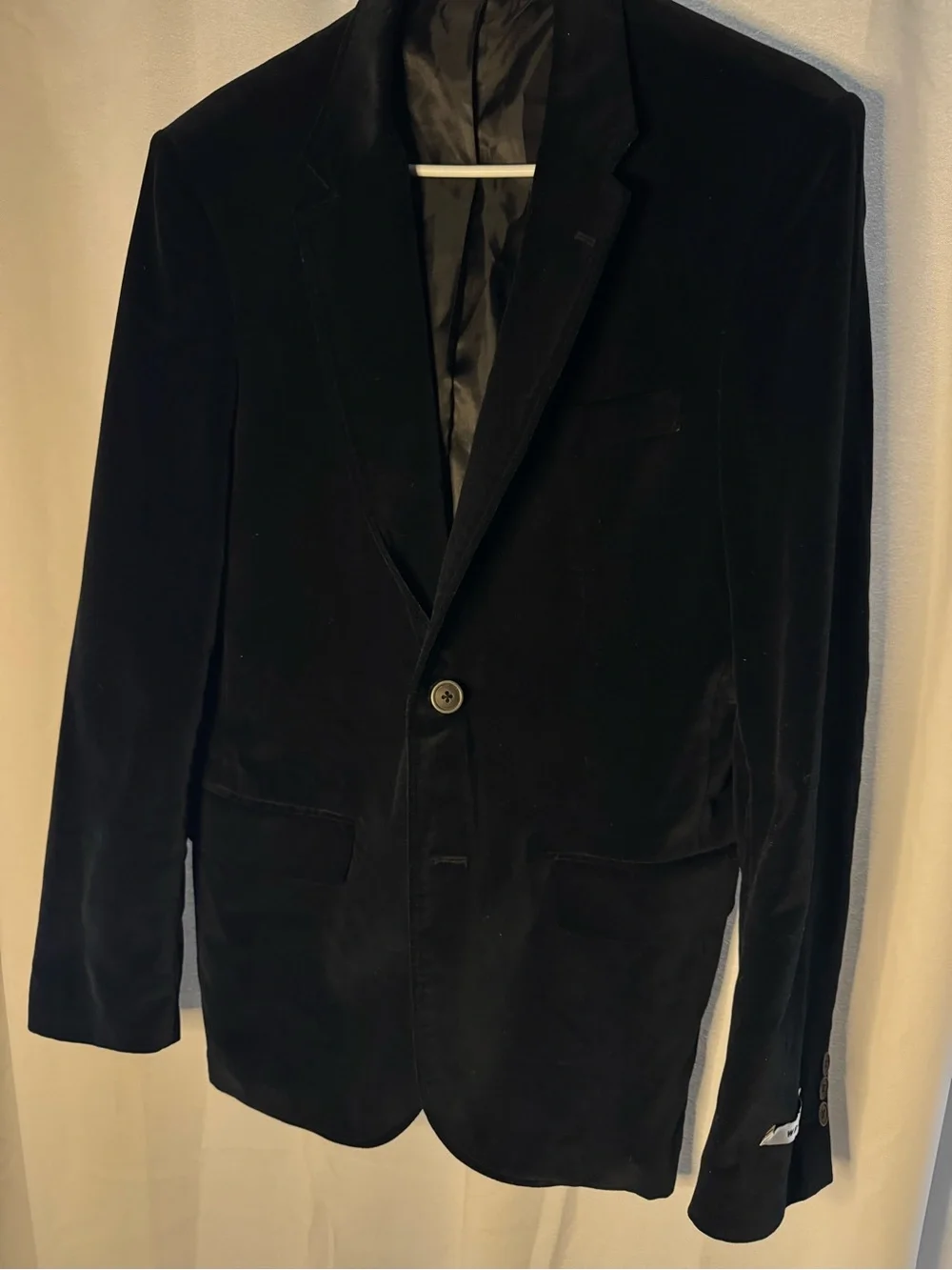 WD.NY Black Velvet Two-Button Blazer Jacket Size XL